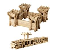 Igroteco Jeu de Construction en Bois - Muraille Série «Forteresse», 282 Pièces, Jouet Éducatif Écologique à Assembler pour Enfants dès 8 Ans