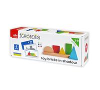 Igroteco Jeu géométrique en bois, 5 figurines colorées et 20 tâches, matériaux sûrs, encourage la pensée logique et la motricité fine