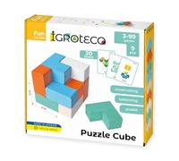 Igroteco® Puzzle 3D en Bois Coloré - Jeu Éducatif pour Enfants dès 3 Ans - Motricité, Logique et Créativité - 9 Pièces avec 10 Cartes Défis