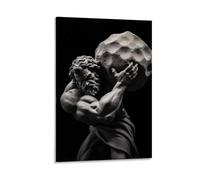 Igtefte Poster mythologie grecque Sisyphe sur toile - Décoration murale esthétique pour bureau, maison, bar - 40 x 60 cm