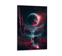 Igtefte Poster sur toile avec inscription « Blood Moon Rising » pour bureau, maison, bar - 40 x 60 cm