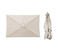 IGTOPS Toile de rechange rectangulaire à 6 nervures - 200 x 300 cm - Pour parasol - Sans support - Tissu de rechange - Anti-ultraviolet, beige
