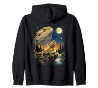 Iguana Howling to The Moon Meme Funny Iguana Lizard des années 90 Sweat à Capuche