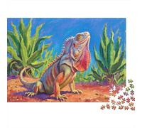 Iguana Puzzle 1000 Pièces Adulte Puzzle en Bois Défi Jouets The Land of The désert Moderne Jeu Cadeau Unique 1000pcs (75x50cm)