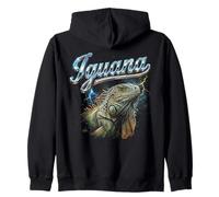 Iguana Vintage 90s Retro Funny Iguana 80's Hommes Femmes Sweat à Capuche