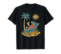 Iguane Curaçao sur la Plage près d'un Palmier T-Shirt