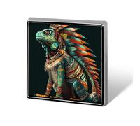 Iguane indien avec une longue queue unisexe broches et épingles carrées légères pour vêtements châle chapeau