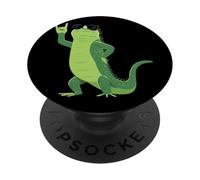 Iguane Rock on Funny Reptile Lover Animal Graphic Hand PopSockets PopGrip Adhésif