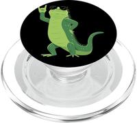 Iguane Rock on Funny Reptile Lover Animal Graphic Hand PopSockets PopGrip pour MagSafe