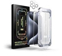 iGuard Lot de 2 films de protection d'écran en verre blindé compatibles avec Apple iPhone 15 Plus 6,7 - Protection Edge + - Ultra transparent - Verre moulé 3D - Application facile