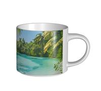 IguaTu Aitutaki - Grande tasse à café en céramique avec poignée pour la maison, la cuisine, le bureau, le lagon des Îles Cook 450 ml