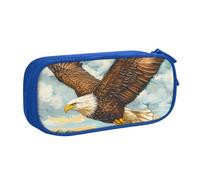 IguaTu American Eagle Trousse à crayons grande capacité - Organiseur de papeterie double couche pour l'école, le bureau, les voyages, bleu, Taille unique, Trousse de beauté
