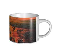 IguaTu Animal Migration1 Grande tasse à café en céramique 450 ml avec poignée pour la maison, la cuisine, le bureau