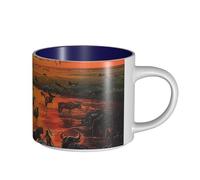 IguaTu Animal Migration1 Grande tasse à café en céramique 450 ml avec poignée pour la maison, la cuisine, le bureau