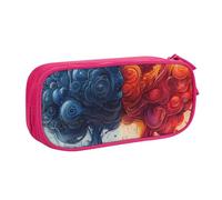 IguaTu Avantage du cerveau gauche et droit - Grande capacité - Organiseur de papeterie double couche pour l'école, le bureau, les voyages, rose, Taille unique, Trousse de beauté