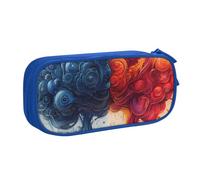 IguaTu Avantage du cerveau gauche et droit - Grande capacité - Organiseur de papeterie double couche pour l'école, le bureau, les voyages, bleu, Taille unique, Trousse de beauté