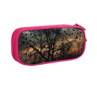 IguaTu Black Crow Birds Trousse à crayons grande capacité - Organiseur de papeterie double couche pour l'école, le bureau, les voyages, rose, Taille unique, Trousse de beauté