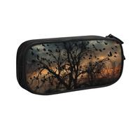 IguaTu Black Crow Birds Trousse à crayons grande capacité - Organiseur de papeterie double couche pour l'école, le bureau, les voyages, Noir , Taille unique, Trousse de beauté