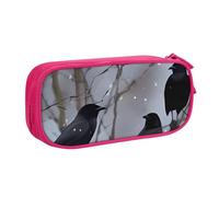 IguaTu Black Crow Birds Trousse à crayons grande capacité - Organiseur de papeterie double couche pour l'école, le bureau, les voyages, rose, Taille unique, Trousse de beauté