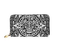 IguaTu Blue Shining Stars Portefeuille en cuir pour femme avec 12 emplacements pour cartes et plusieurs compartiments, Calendrier maya fin du monde, Taille unique