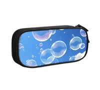 IguaTu Bubbles Blue Sky Trousse à crayons de grande capacité - Organiseur de papeterie double couche pour l'école, le bureau, les voyages, Noir , Taille unique, Trousse de beauté
