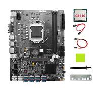 IGUATU Carte mère de minage B75 8 GPU + processeur G1610 + câble + graisse thermique LGA1155 Support 2 x DDR3 MSATA B75 8 USB