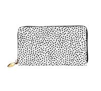 IguaTu Follow Your Dreams Portefeuille en cuir pour femme avec 12 emplacements pour cartes et plusieurs compartiments, Pois noirs et blancs., Taille unique