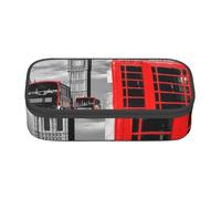 IguaTu Funny Fox Trousse à crayons de grande capacité pour l'école, papeterie organiseur pochette avec compartiments, sac à fermeture éclair, Téléphone Angleterre Royaume-Uni Londres, Taille unique