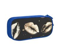 IguaTu Gold Lips Trousse à crayons grande capacité - Organiseur de papeterie double couche pour l'école, le bureau, les voyages, bleu, Taille unique, Trousse de beauté