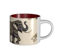 IguaTu Grande tasse à café en céramique avec poignée Motif éléphant 450 ml