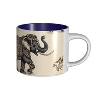 IguaTu Grande tasse à café en céramique avec poignée Motif éléphant 450 ml