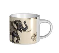 IguaTu Grande tasse à café en céramique avec poignée Motif éléphant 450 ml