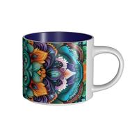 IguaTu Grande tasse à café en céramique colorée avec poignée pour la maison, la cuisine, le bureau - 450 ml