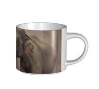 IguaTu Grande tasse à café en céramique éléphant sur bois 450 ml avec poignée pour la maison, la cuisine, le bureau