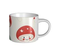 IguaTu Grande tasse à café en céramique motif champignons mignons 450 ml avec poignée pour la maison, la cuisine, le bureau
