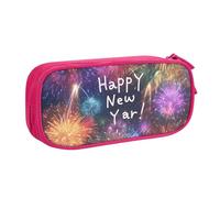 IguaTu Happy New Year Trousse à crayons grande capacité - Organiseur de papeterie double couche pour l'école, le bureau, les voyages, rose, Taille unique, Trousse de beauté