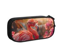 IguaTu Hello Glasses Flamingo Trousse à crayons grande capacité - Organiseur de papeterie double couche pour l'école, le bureau, les voyages, Noir , Taille unique, Trousse de beauté