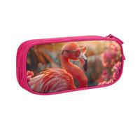 IguaTu Hello Glasses Flamingo Trousse à crayons grande capacité - Organiseur de papeterie double couche pour l'école, le bureau, les voyages, rose, Taille unique, Trousse de beauté