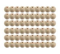 IGUATU Lot de 60 perles d'espacement en bois naturel 25 mm - Apprêt pour fabrication de , couleur bois