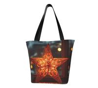 IguaTu Merry Christmas Star2 Sac fourre-tout décontracté pour femme Grande capacité Léger avec fermeture éclair pour le shopping, les voyages et un usage quotidien, Merry Christmas Star1, Taille