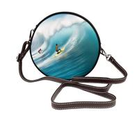 IguaTu Park Sac à bandoulière rond en cuir pour femme avec sangle amovible, sac à main élégant à bandoulière circulaire, Surf., Taille unique