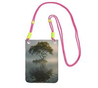 IguaTu Petit sac à bandoulière en sergé léger et résistant à l'eau avec motif lama cactus rose, Lac paisible et arbre, Taille unique