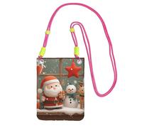 IguaTu Petit sac à bandoulière en sergé léger et résistant à l'eau avec motif lama cactus rose, Merry Christmas Pictures, Taille unique