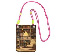 IguaTu Petit sac à bandoulière en sergé léger et résistant à l'eau avec motif papillon pour femme, Bibliothèque de la salle de lecture, Taille unique