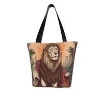 IguaTu Pygargue à tête blanche volant pour femme - Sac fourre-tout décontracté de grande capacité léger avec fermeture éclair pour le shopping, les voyages et un usage quotidien, Lion d'Afrique