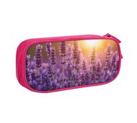 IguaTu Romantique Violet Lavande Grande Capacité Trousse à Crayon - Double Couche Papeterie Organisateur pour l'école, le Bureau, Voyage, rose, Taille unique, Trousse de beauté