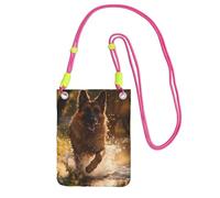 IguaTu Sac à bandoulière pour femme - Léger et résistant à l'eau - En sergé - Petit sac à main de voyage, Berger allemand en cours d'exécution 1, Taille unique