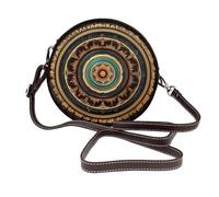 IguaTu Sac à bandoulière rond en cuir pour femme avec bandoulière amovible, sac à bandoulière élégant, Mandala., Taille unique