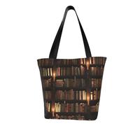 IguaTu Sac fourre-tout décontracté pour femme, grande capacité, léger, avec fermeture éclair, pour le shopping, les voyages et un usage quotidien, Bibliothèque de la salle de lecture, Taille unique