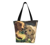 IguaTu Sac fourre-tout léger avec fermeture éclair pour femme Motif marguerites, Adorable chiot Golden Retriever, Taille unique